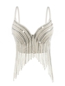 Pearl Rhinestone Tassel Camisole Corset Top