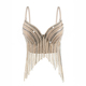 Pearl Rhinestone Tassel Camisole Corset Top