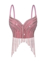Pearl Rhinestone Tassel Camisole Corset Top