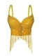 Pearl Rhinestone Tassel Camisole Corset Top