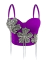 Rhinestone Flower Corset Bustier Outerwear