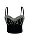 Studded Midriff-Baring Corset Outerwear