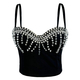 Studded Midriff-Baring Corset Outerwear