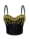 Studded Midriff-Baring Corset Outerwear