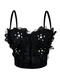 3D Floral Rhinestone Mesh Corset Camisole Top