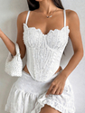 Handmade Floral Pearl Cami Top Open Back Corset
