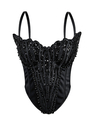 Handmade Floral Pearl Cami Top Open Back Corset