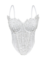 Handmade Floral Pearl Cami Top Open Back Corset