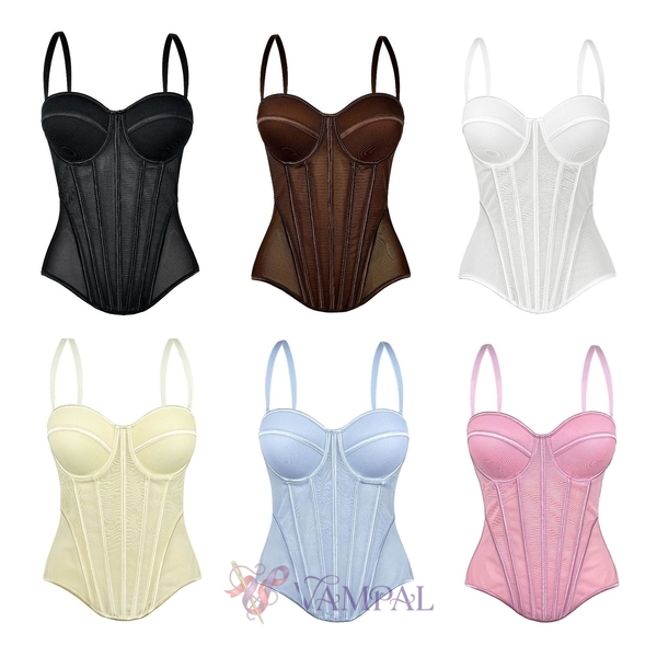 Mesh Korsett Transparent Formende Camisole Rückenfreies Eng Anliegendes Tube Top