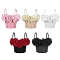 3D Blumen Fischbein Korsett Mesh Camisole Top