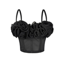 3D Blumen Fischbein Korsett Mesh Camisole Top