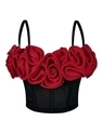 3D Blumen Fischbein Korsett Mesh Camisole Top