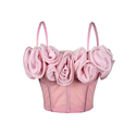 3D Blumen Fischbein Korsett Mesh Camisole Top