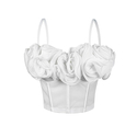 3D Blumen Fischbein Korsett Mesh Camisole Top