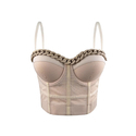 Semi-Sheer Chain Camisole Top Slim Fit Corset