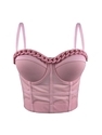 Semi-Sheer Chain Camisole Top Slim Fit Corset