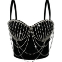 Beaded Tassel Fishbone Corset Tube Top