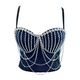 Beaded Tassel Fishbone Corset Tube Top