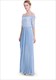 Chiffon-Maxikleid mit Off-Shoulder, halben Ärmeln und Spitzenoberteil