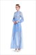 Langärmeliges A-Linien-Chiffon-Maxikleid mit Spitzenoberteil