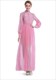 Langärmeliges A-Linien-Chiffon-Maxikleid mit Spitzenoberteil