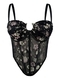 Mesh Blumen Korsett Schlankmachendes Bodycon Cami Top Mit Brustpolster
