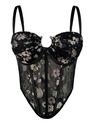 Mesh Floral Corset Slimming Bodycon Cami Top With Chest Pad