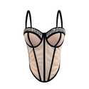 Rhinestone Mesh Corset Waist Trainer Backless Cami Top