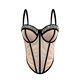 Rhinestone Mesh Corset Waist Trainer Backless Cami Top