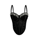Rhinestone Mesh Corset Waist Trainer Backless Cami Top