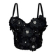 3D Blumen Strass Trägerloses Korsett Top Tweed-Stil Cami Bustier Für Damen