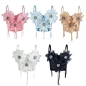 Handmade 3D Rhinestone Flower Tassel Corset Vest