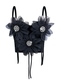 Handmade 3D Rhinestone Flower Tassel Corset Vest