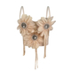 Handmade 3D Rhinestone Flower Tassel Corset Vest
