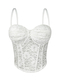 Lace Camisole With Chest Pads Open Back Corset Slim Fit Tube Top