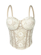 Lace Camisole With Chest Pads Open Back Corset Slim Fit Tube Top