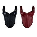 Solid Color Leather Lace Camisole Top Slim Fit Corset Outerwear