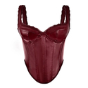 Solid Color Leather Lace Camisole Top Slim Fit Corset Outerwear