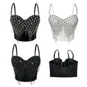 Colored Diamond Fringe Corset Chain Camisole Top Slim Fit Outerwear