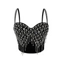 Colored Diamond Fringe Corset Chain Camisole Top Slim Fit Outerwear