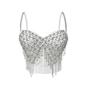 Colored Diamond Fringe Corset Chain Camisole Top Slim Fit Outerwear
