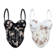 Floral Embroidery Corset Camisole Top Summer Slim Fit Shaping Tube Top