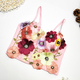 3D Flower Beaded Cami Tube Top No Bra Needed
