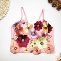 3D Flower Beaded Cami Tube Top No Bra Needed