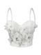 Handgefertigtes Perlen Blumen Korsett Top Retro Perlen Cami Tank