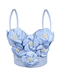 Weißer 3D Blumen Korsett BH Mit Körbchen