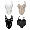 Pearl Rhinestone Corset Waist Trainer Cami Top