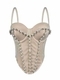 Perlen Strass Korsett Taillentrainer Cami Top