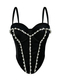 Perlen Strass Korsett Taillentrainer Cami Top