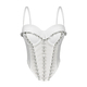 Perlen Strass Korsett Taillentrainer Cami Top